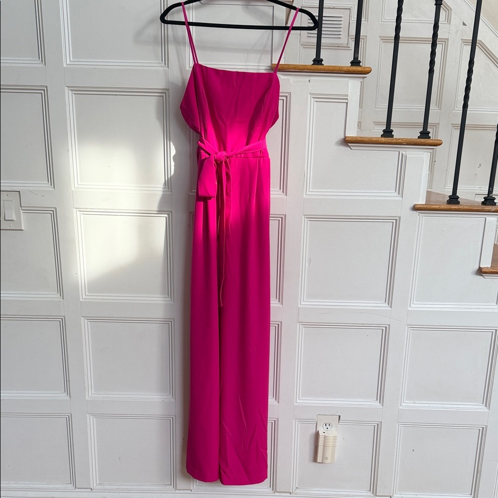 Nine West Vibrant Pink Maxi Jumpsuit